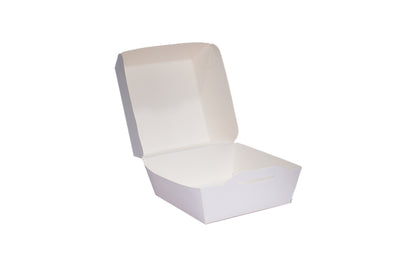L11.2xW11.2xH9 cm White Virgin Kraft Paper Burger Box-3000/Ctn