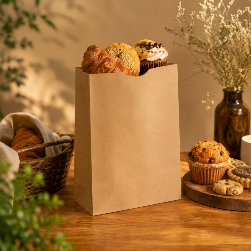 H33xW24xG12 cm- Brown Kraft Paper Bag Without Handle