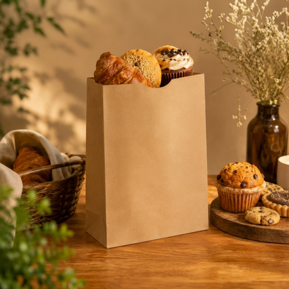 H33xW24xG12 cm- Brown Kraft Paper Bag Without Handle
