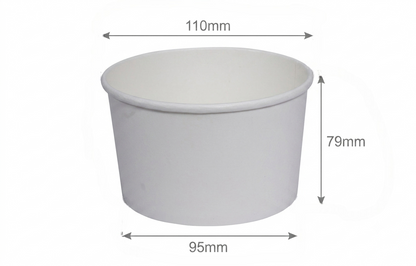 500ml Kraft White paper Takeaway container Food-grade with leak-resistant Suitable for soups, noodles, and hot or cold takeaway items.