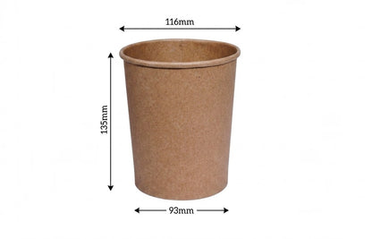 1000ml Kraft Brown paper Takeaway container Food-grade with leak-resistant Suitable for soups, noodles, and hot or cold takeaway items.