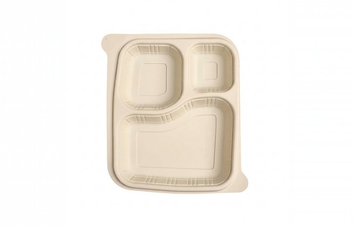 3 Compartment L24xW20cm Cornstarch Meal Tray Biodegradable (Signature)