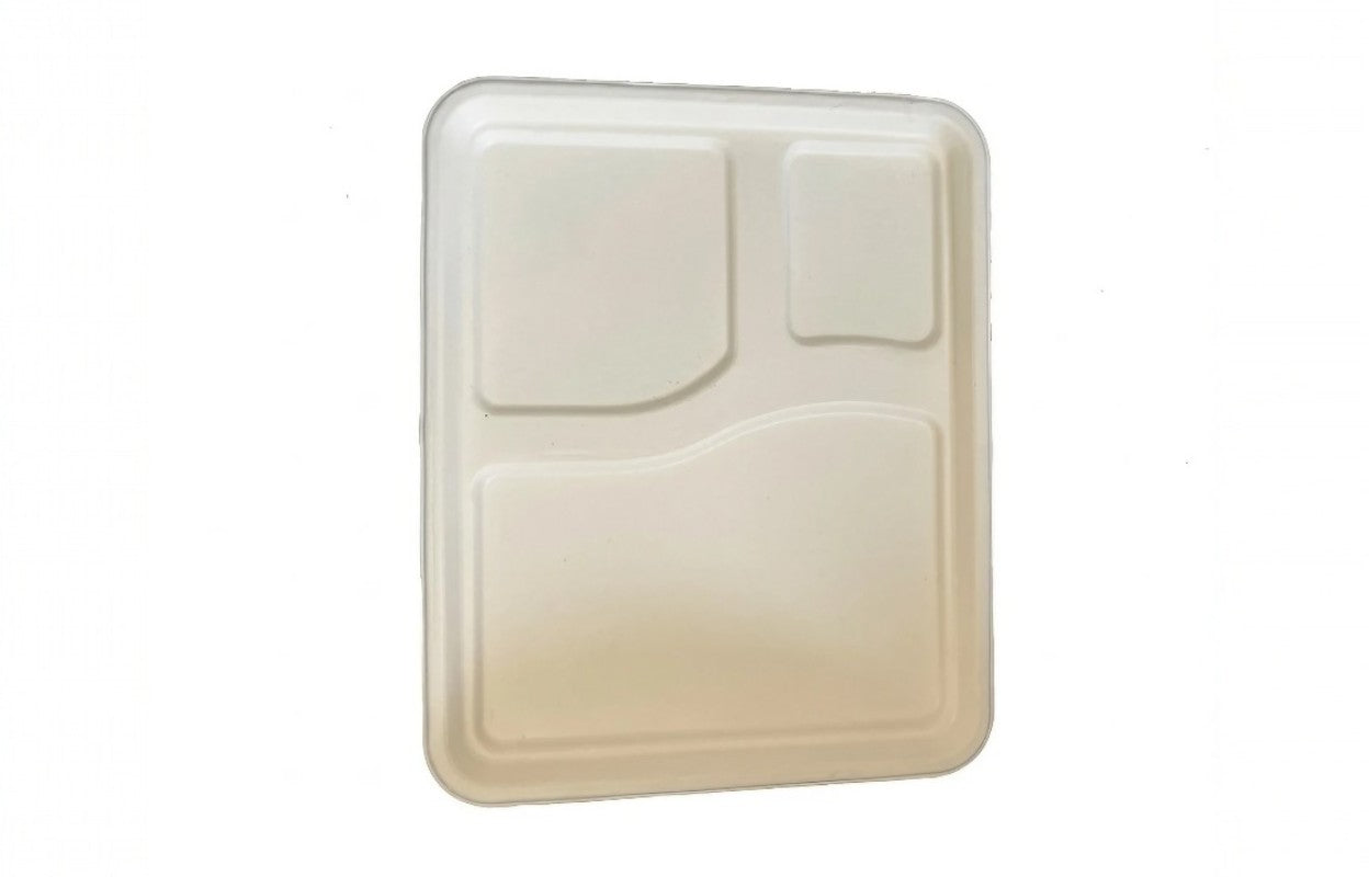 Lid For L24xW20cm 3Compartment Cornstarch Meal Tray(Signature)