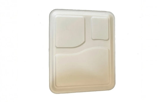 Lid For L24xW20cm 3Compartment Cornstarch Meal Tray(Signature)