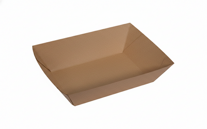 L18xW14xH2cm Kraft Virgin Paper Boat Tray Brown