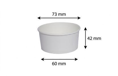100ml Kraft White paper Takeaway container Food-grade with leak-resistant Suitable for soups, noodles, and hot or cold takeaway items.