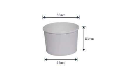 200ml Kraft White paper Takeaway container Food-grade with leak-resistant Suitable for soups, noodles, and hot or cold takeaway items.