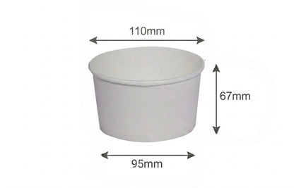 400ml Kraft White paper Takeaway container Food-grade with leak-resistant Suitable for soups, noodles, and hot or cold takeaway items.