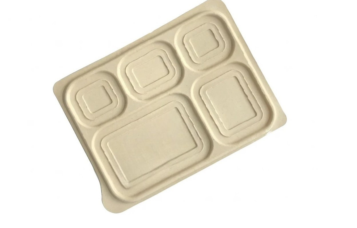 Lid For L31xW22.5xH1.0cm 5 Compartment Cornstarch Meal Tray(Signature)