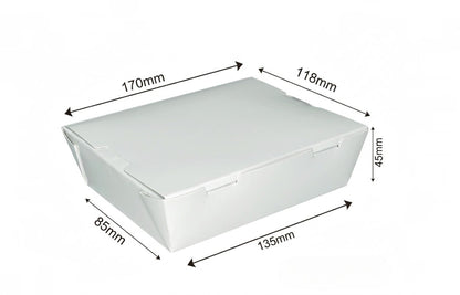 L15xW100xH4.5cm 700ml White Kraft Food Grade Lunch Box-750/Ctn