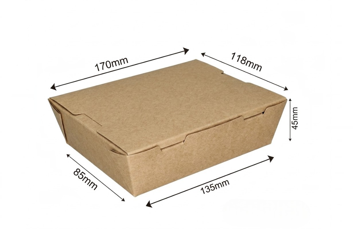 700ml Brown Kraft Food Grade Paper Lunch Box-750/Ctn