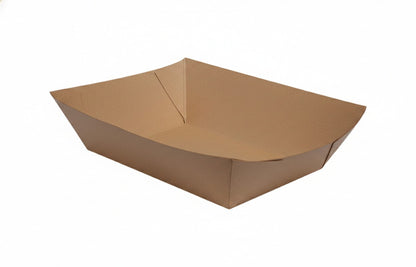 L18xW14xH2cm Kraft Virgin Paper Boat Tray Brown