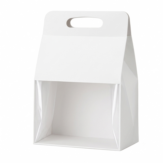 Tin Tie Pouch with Handle Heat Sealable White (window) 500g