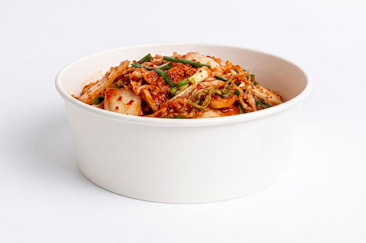 750ml Flat Kraft White paper Takeaway container Food-grade with leak-resistant Suitable for soups, noodles, and hot or cold takeaway items.