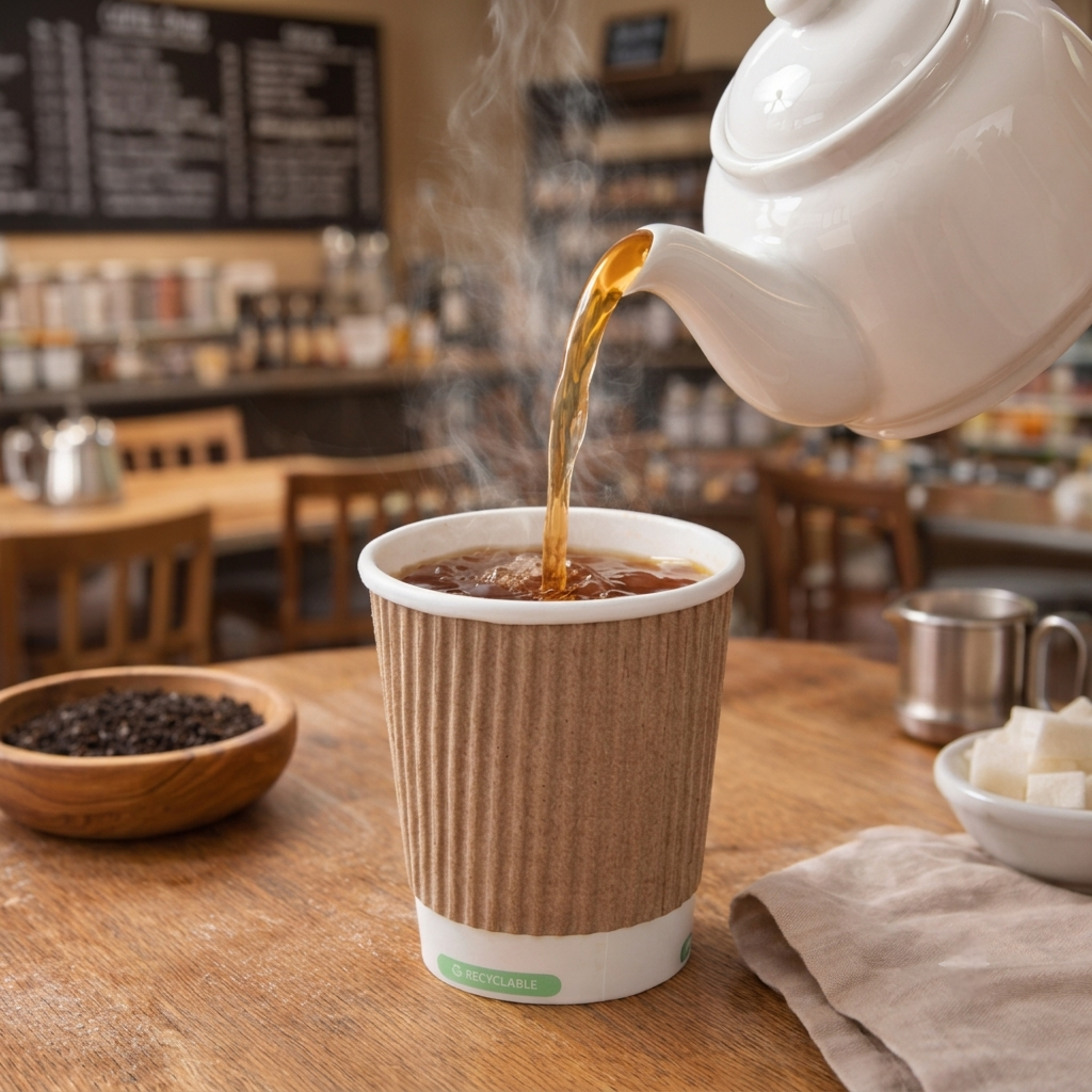 4oz ripple wall paper cup designed for serving hot beverages like coffee and tea, providing better heat protection and comfortable grip.
