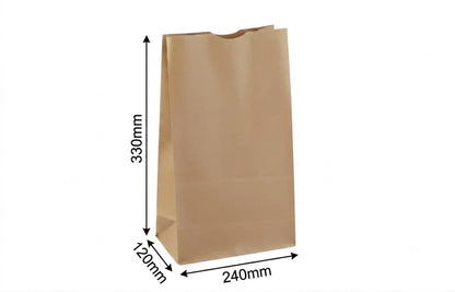 H33xW24xG12 cm- Brown Kraft Paper Bag Without Handle