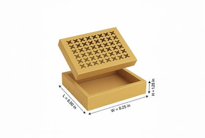 L6.50xW8.25xH1.25 inch 12 Piece Chocolate Netted Design Brown Virgin Kraft Paper-1000/Ctn