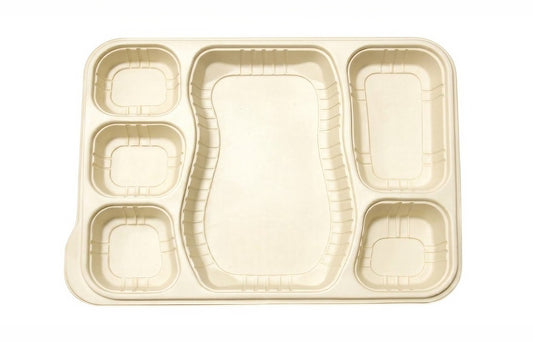 8 Compartment L30xW23cm Cornstarch Meal Tray Biodegradable (Signature)