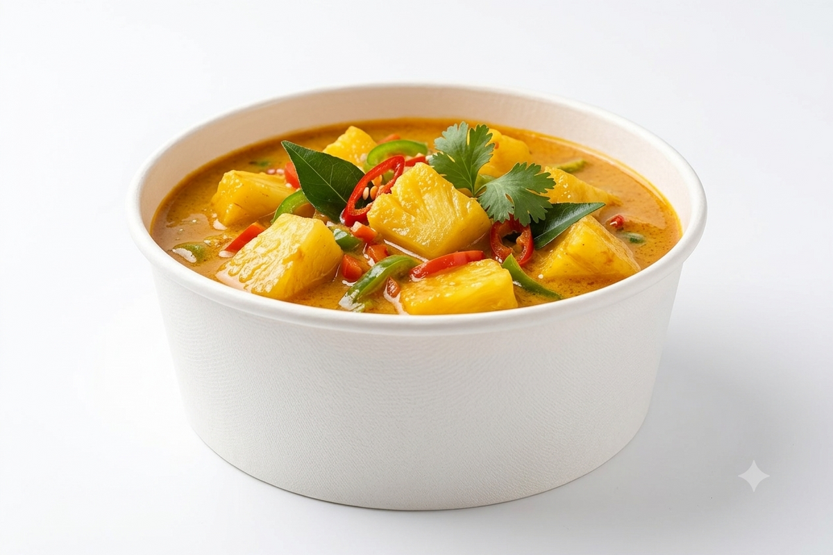 1250ml Flat Kraft White Paper Takeaway Container Food-grade with leak-resistant Suitable for soups, noodles, and hot or cold takeaway items.