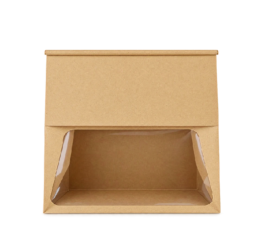 Tin Tie Pouch Heat Sealable Brown with Window 1000g