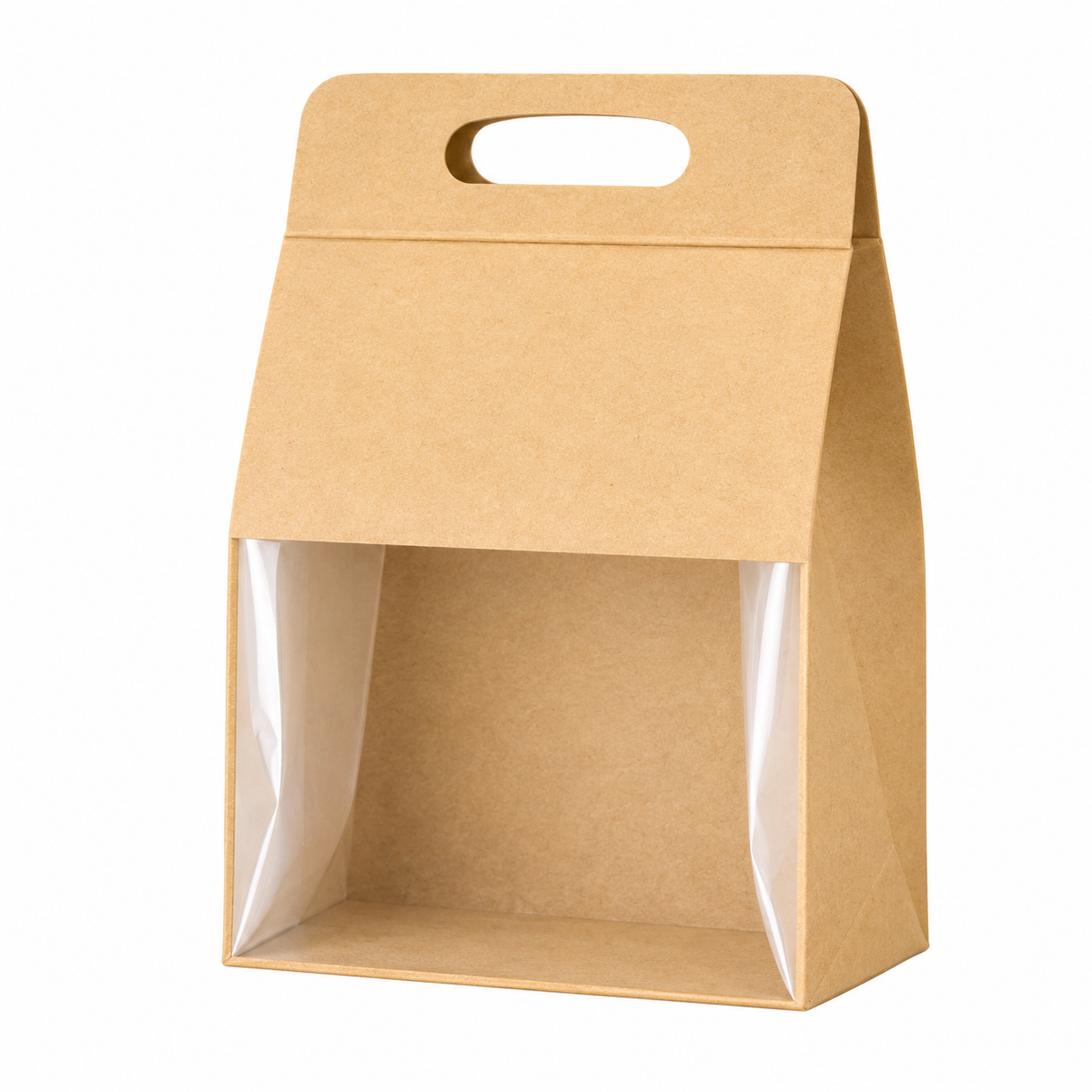 Tin Tie Pouch with Handle Heat Sealable Brown (window) 500g
