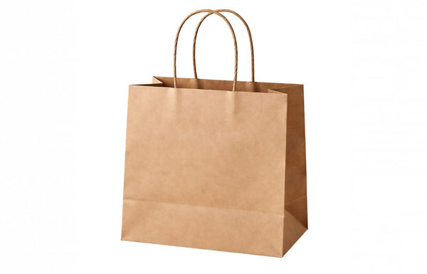 H20xW21.5xG21.5 cm- Brown Kraft Paper Bag With Twisted Handle