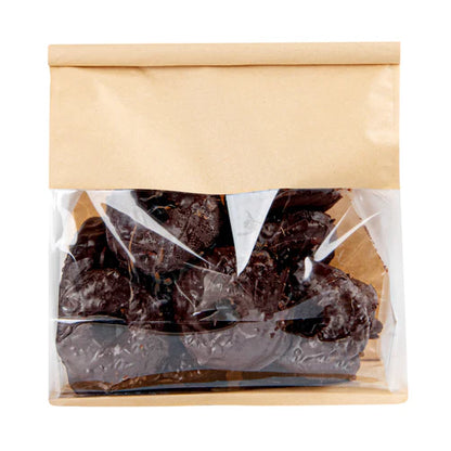 Kraft Paper Tin Tie Tab Lock Bakery Bag with Transparent Window XL