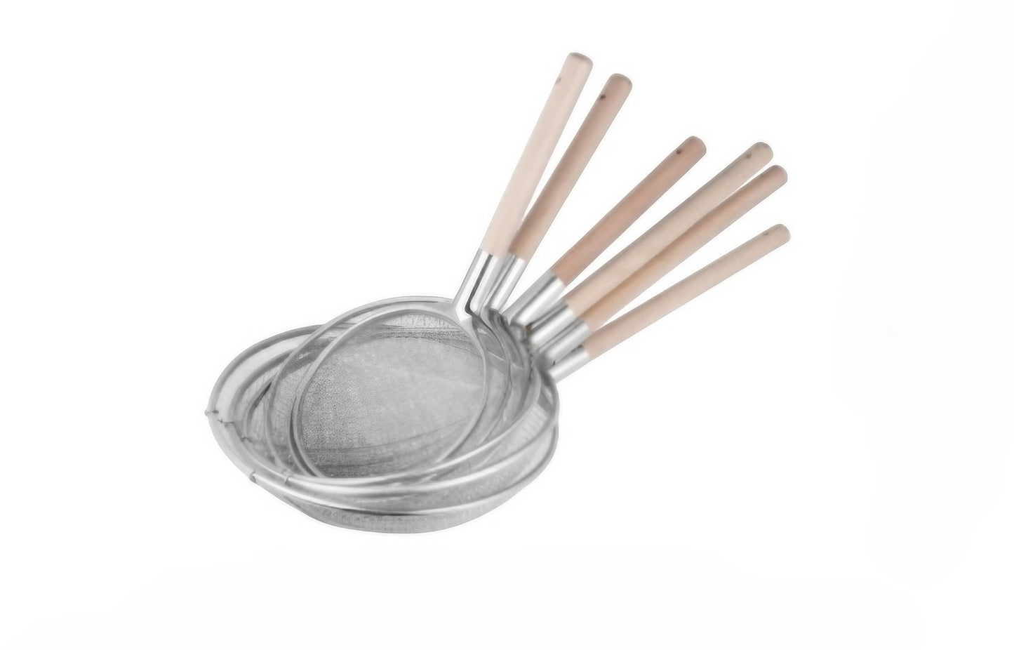 Wooden Round Handle 26cm Oil Strainer