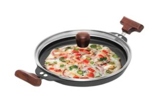 Nonstick 24cm Uttapam Pan with Glass Lid