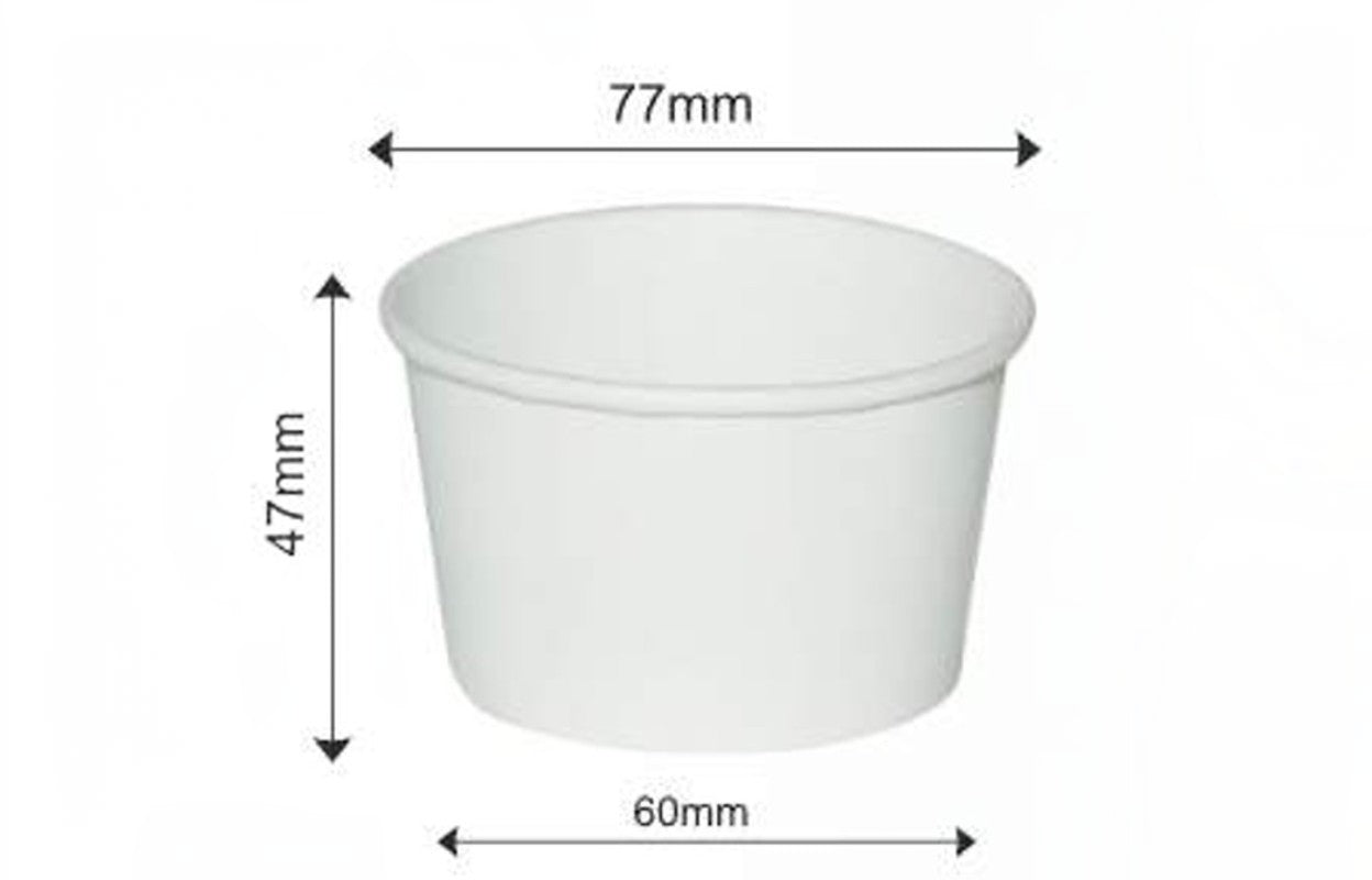 125ml Kraft White paper Takeaway container Food-grade with leak-resistant Suitable for soups, noodles, and hot or cold takeaway items.
