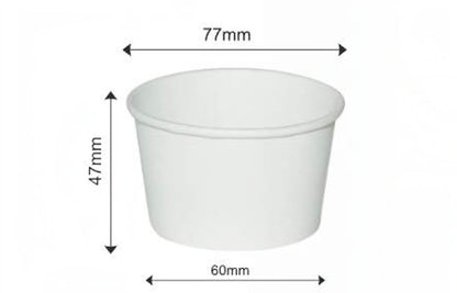 125ml Kraft White paper Takeaway container Food-grade with leak-resistant Suitable for soups, noodles, and hot or cold takeaway items.