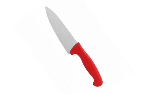 8 Inch Chef Knife – Stainless Steel Professional Kitchen Knife for Hotels & Restaurants (Red Handle)