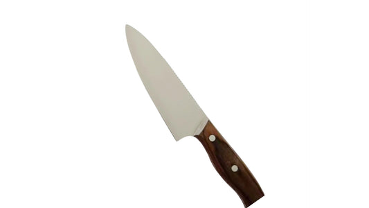 7-inch Blade Wooden Handle Chef Knife In Brown