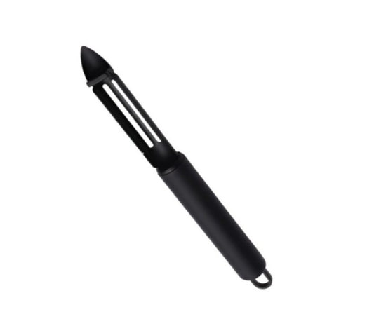 8 Inch Stainless Steel Straight Peeler – Professional Vegetable & Potato Peeler for Hotel, Restaurant & Catering Kitchens (Black Handle)