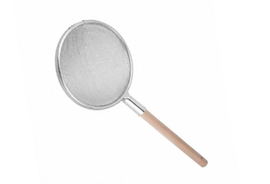 Wooden Round Handle 28cm Oil Strainer