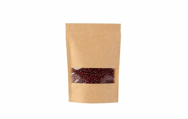 100gm Standup Kraft Paper Pouch with Window Brown