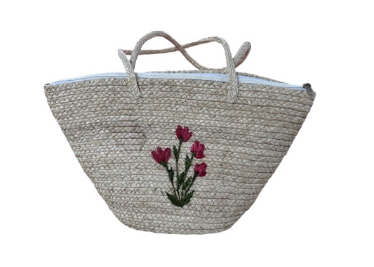 Banana Fiber White hand Bag