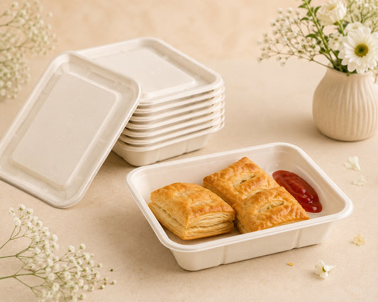 Bagasse 750ml Rectangular Container