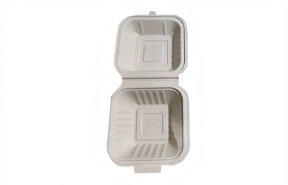 6.6inch Clamshell Cornstarch Burger Box Biodegradable