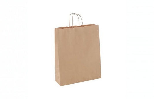 H28xW28xG15 cm- Brown Kraft Paper Bag With Twisted Handle