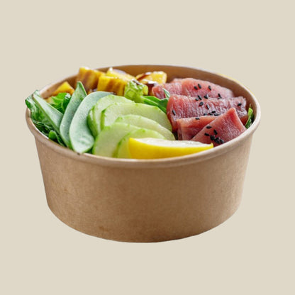 Flat salad bowl with lid