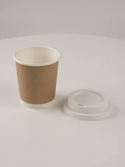 8oz Double wall paper cup to drinks warm, ideal for coffee, tea, and other hot beverages in cafes and takeaway counters.