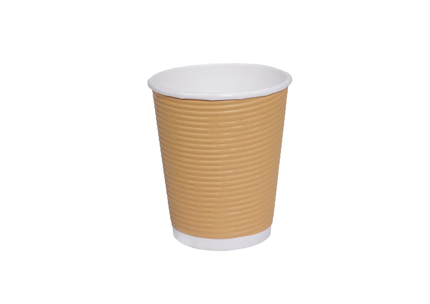 8oz ripple wall paper cup designed for serving hot beverages like coffee and tea, providing better heat protection and comfortable grip.