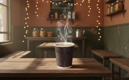 7oz ripple wall paper cup designed for serving hot beverages like coffee and tea, providing better heat protection and comfortable grip.