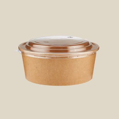 Flat salad bowl with lid