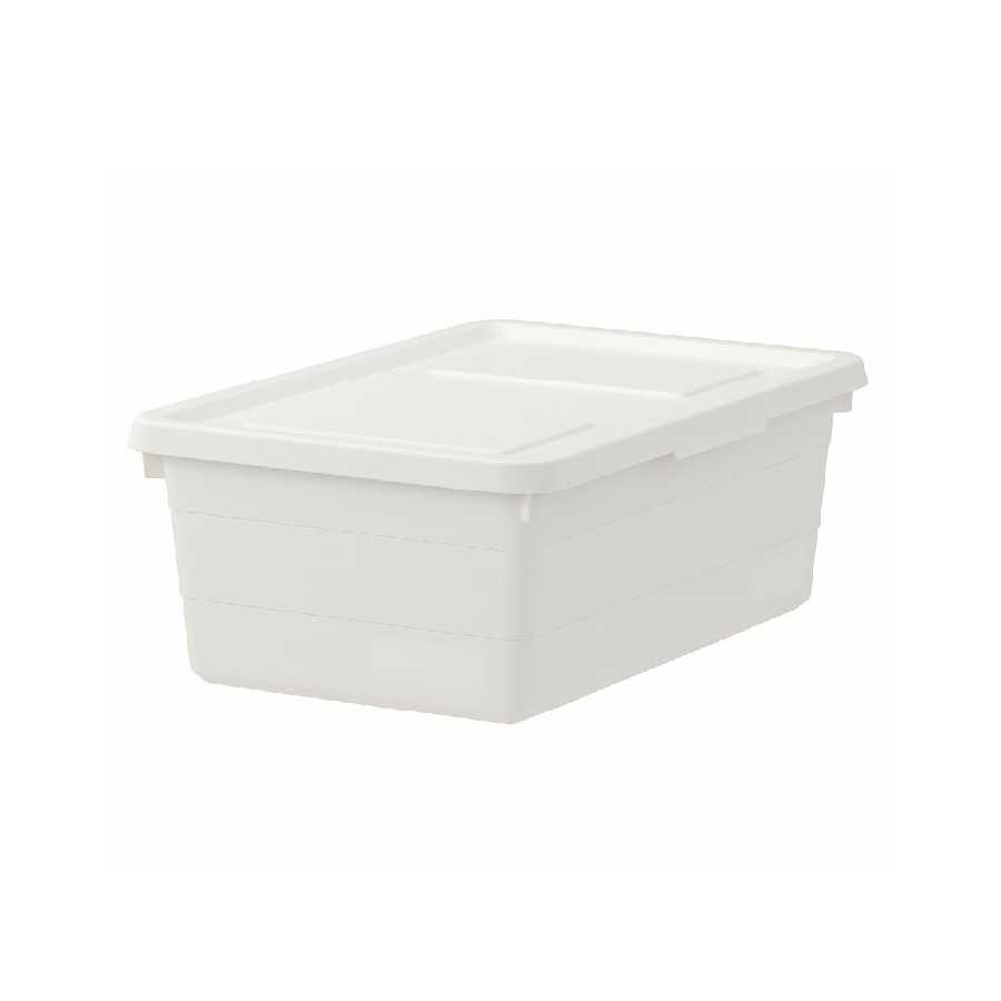 Storage Box with Lid White Small