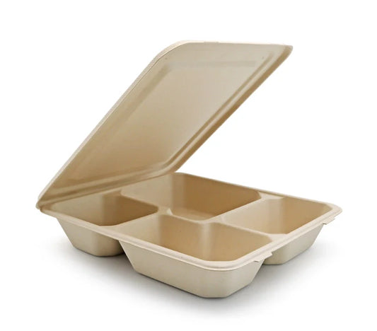 Lids For Bagasse Compartment Meal Tray